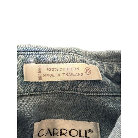 Vintage Carroll Reed Embroidered Denim Shirt Long Sleeve Size 10 100% Cotton - Picture 4 of 8